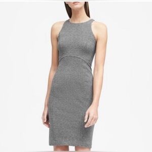 Banana Republic Gray Heathered Sheath Dress Sleeveless Racerback Sheath size 8